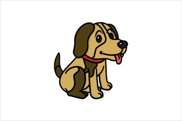 Animal Dog Cartoon Flat Line