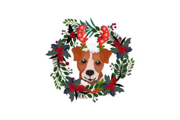 Christmas Wreath with Dog