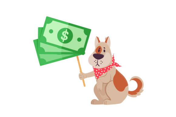 Dog and Gold Money Svg