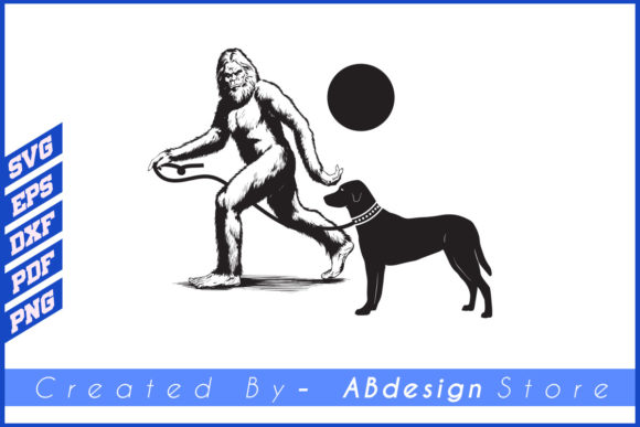 Dog Design, Bigfoot Walking T Shirt SVG