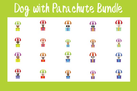 Dog Flying with Parachute Bundle