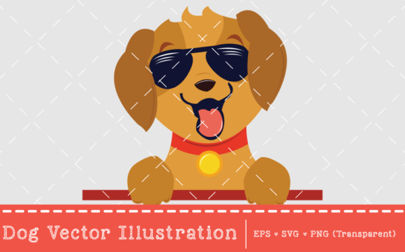 Dog Vector Illustration with Sunglass