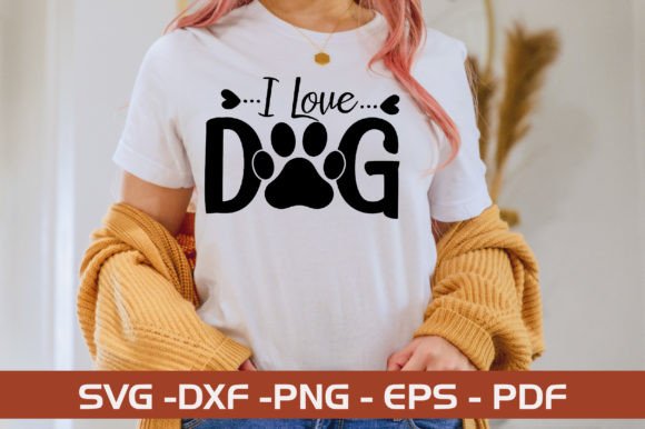 I Love Dog SVG Design