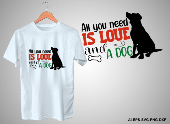 Love and a Dog T-shirt Design