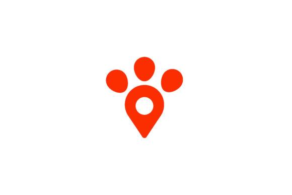 Pin Pet Dog Logo Design Vector