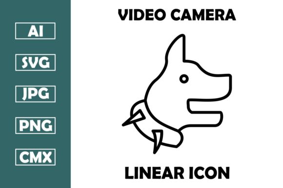 Police Dog Vector Line Icon Design
